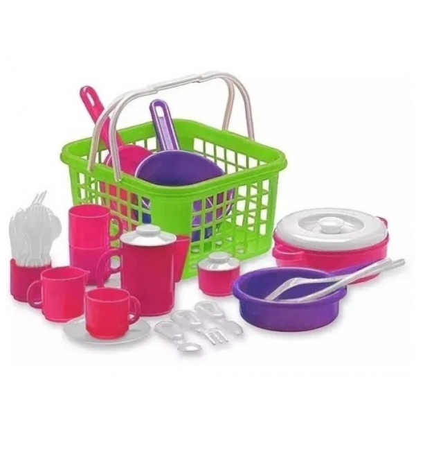 Canasta Con Set De Cocina Y Te
