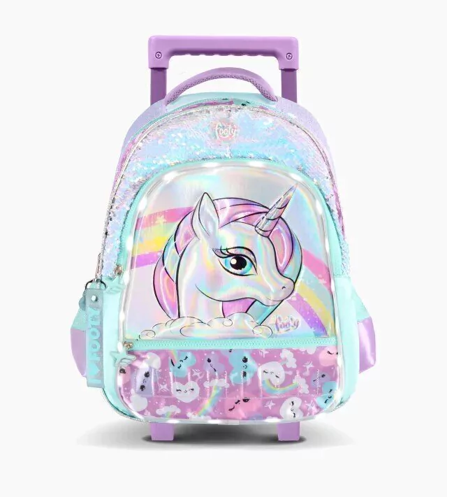 Mochila Rainbow Unicornio Con Luz